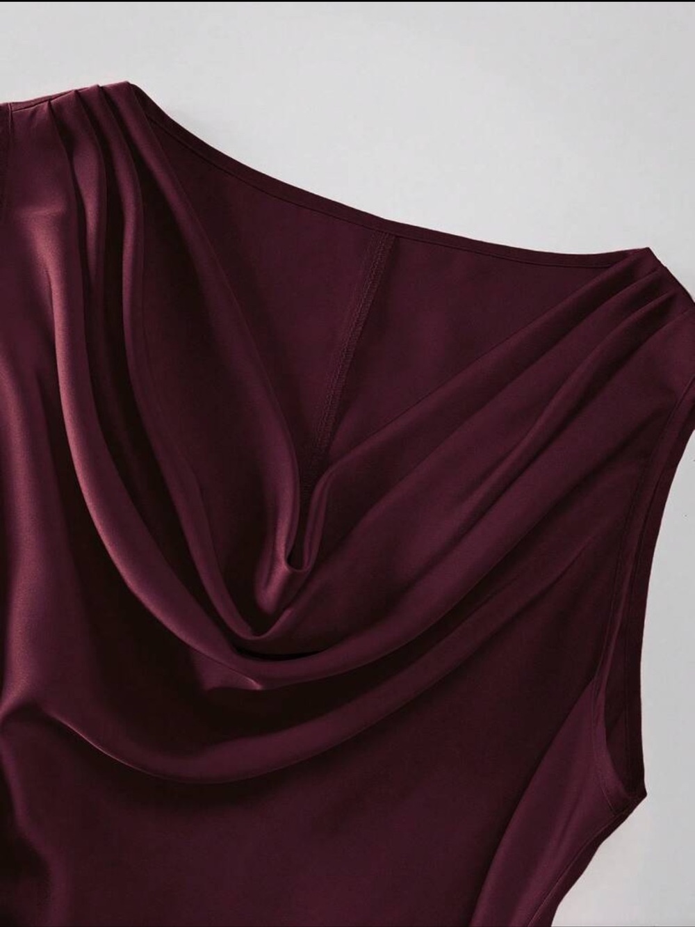 NWOT: Elegant Sleeveless Satin Dress with Waist Tie - Picture 6 of 7